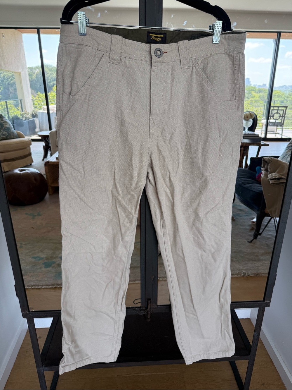 Seager Men’s Beige Straight Chino Pants